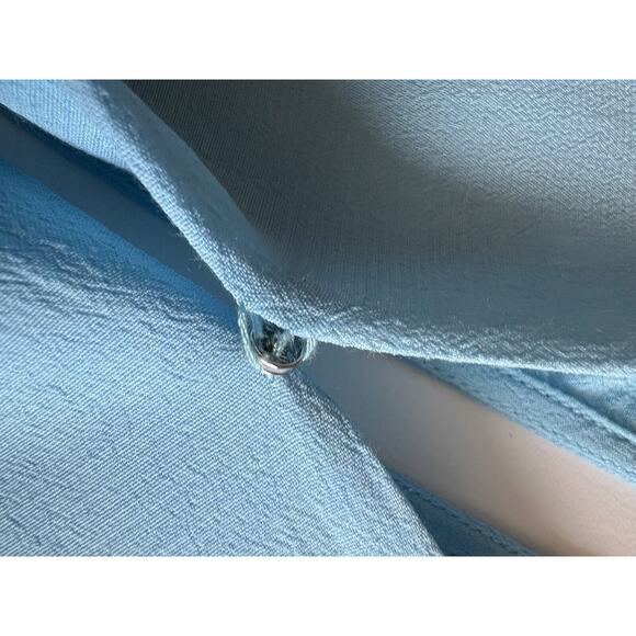 Alythea Blue Print Snap Front Romper Open Back Size Large Preppy Casual - Picture 5 of 11